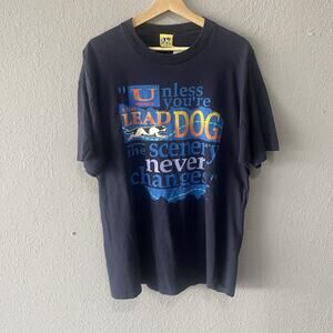 Vintage 1996 Blue Big Dogs Tshirt Men XL Single Stitch Short Sleeve Graphic Tee